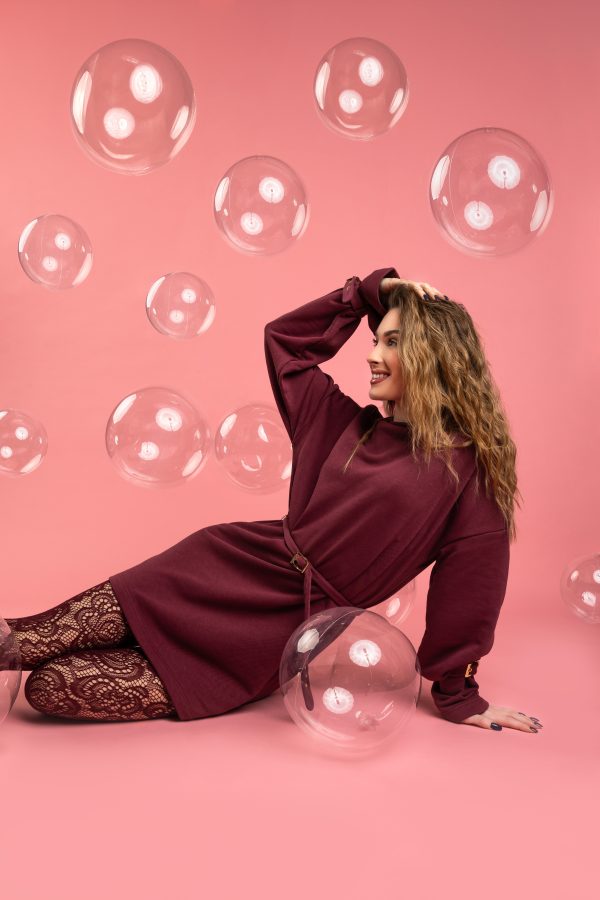 NOEMI dress burgundy - Slika 2